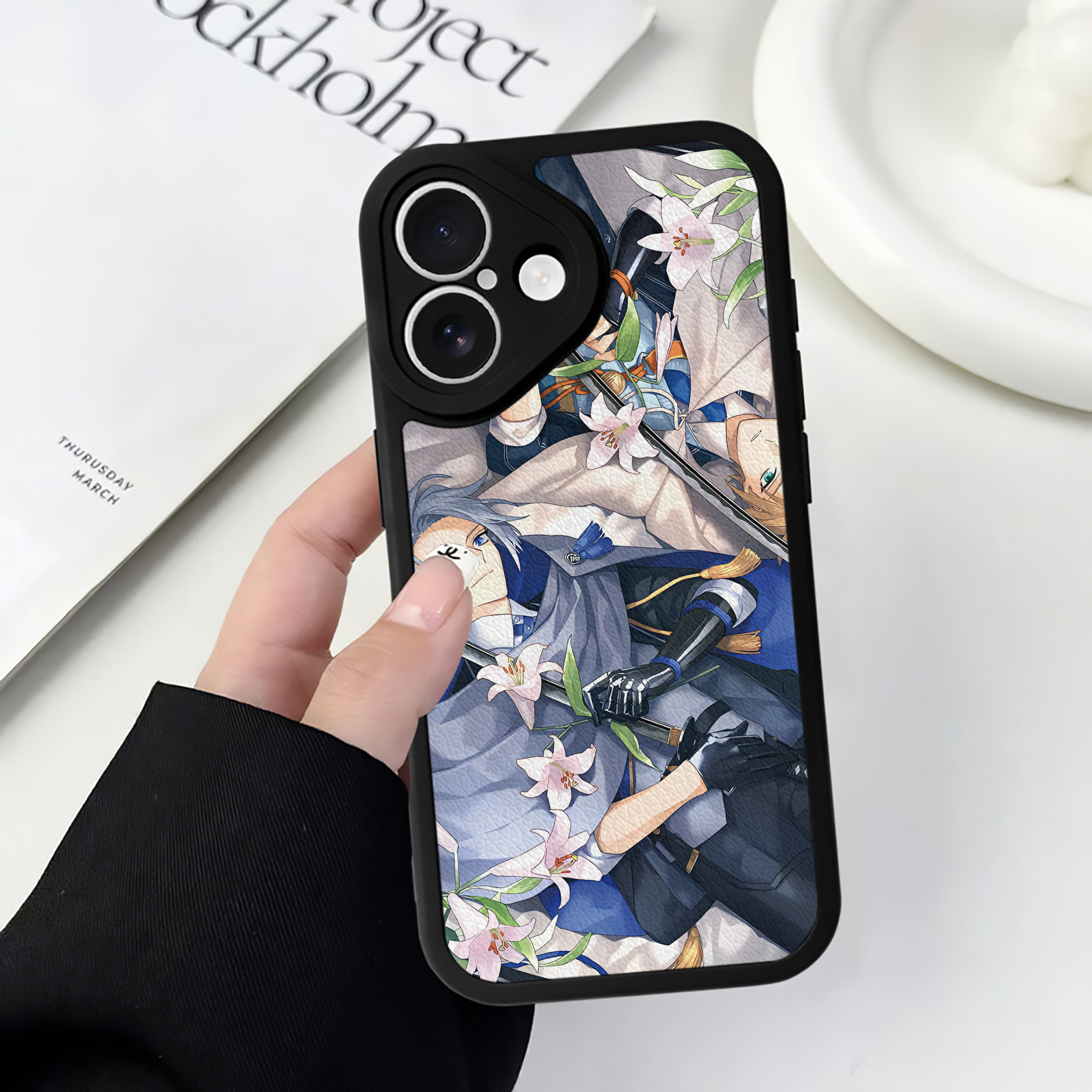 （画像用） 刀剣乱舞 Touken Ranbu 【iPhone 16シリーズ対応】シリコンスマホケース（レザー調） 材質：シリコン